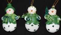 SNOWMAN WITH SHAM ORN 3 PC SET